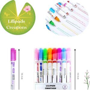8PCS Curve Highlighter Pen Set, 8 Colors Fine Lines & Bonus1 POP Spiral Notebook